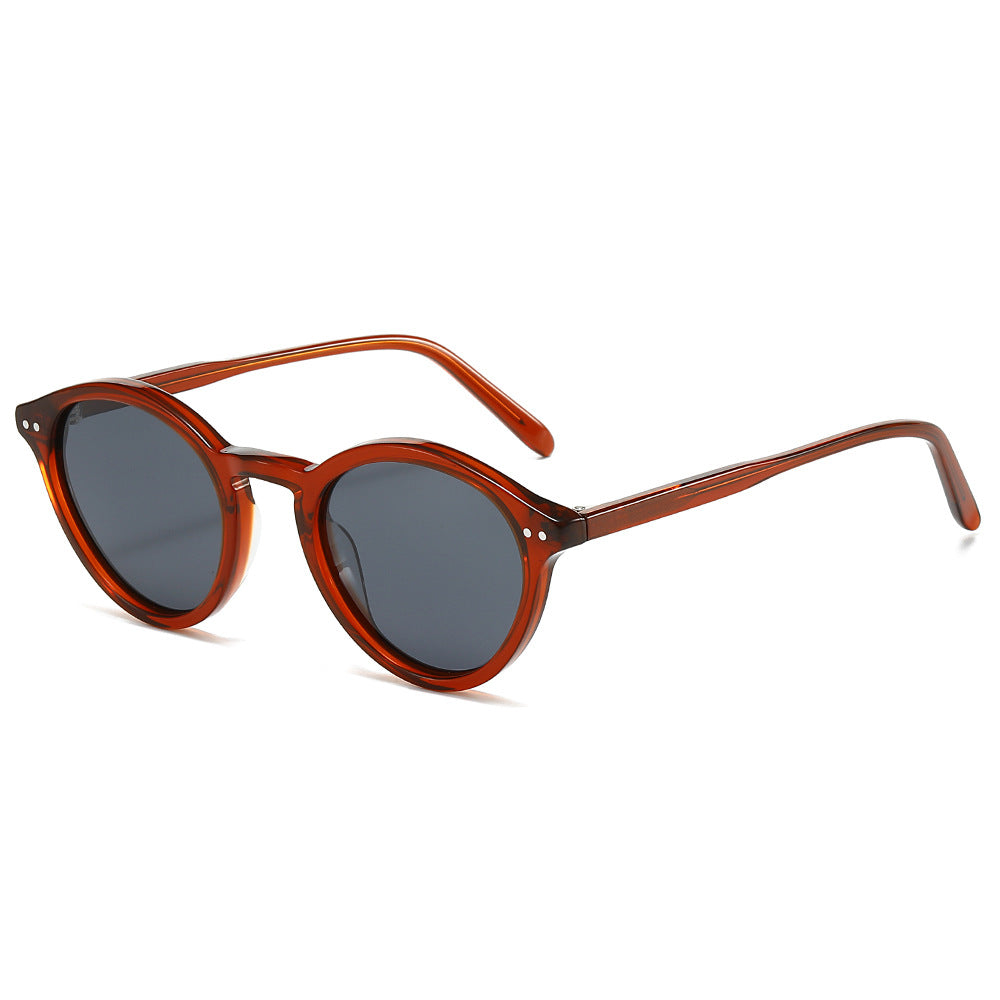 Damen modische Sonnenbrille mit trendigen runden Gläsern und stylischem Rahmen Brehn