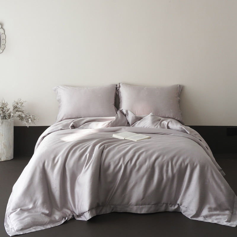 Hotel-Style Satin-Feel Bettbezug und Kissenbezug Set mit verdeckter Verschluss