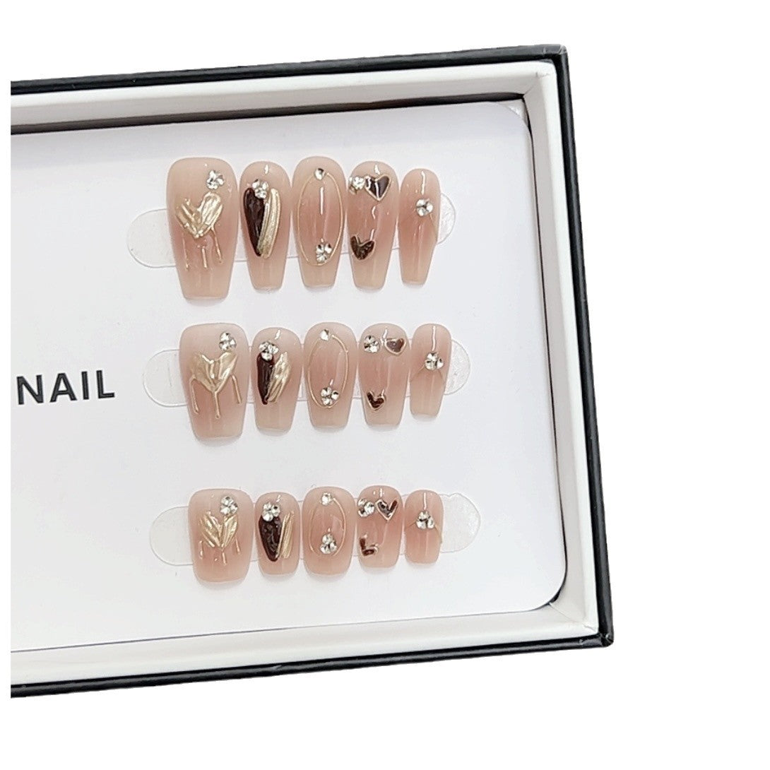 Künstlerisches Floral-Nagelkunst-Set mit Strass Brehn