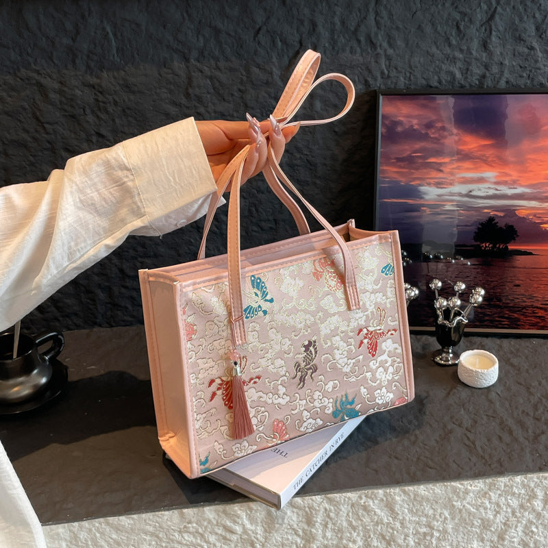 Bestickte Schmetterlingsmuster-Handtasche Brehn