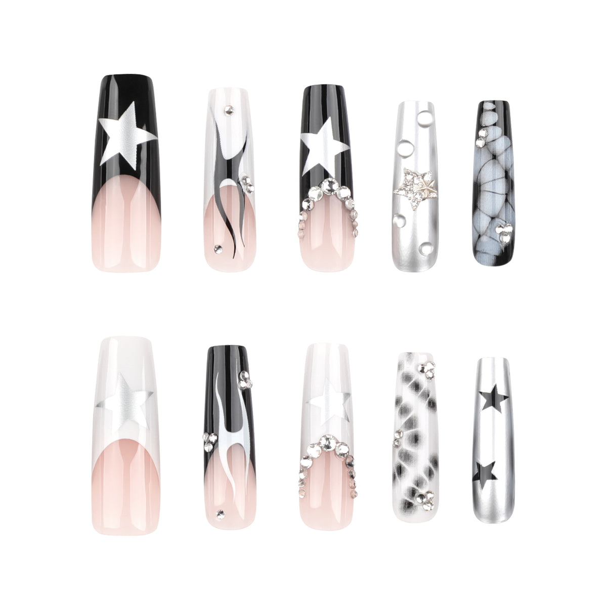 Kunstnagelset mit Glamour-Akzenten Brehn