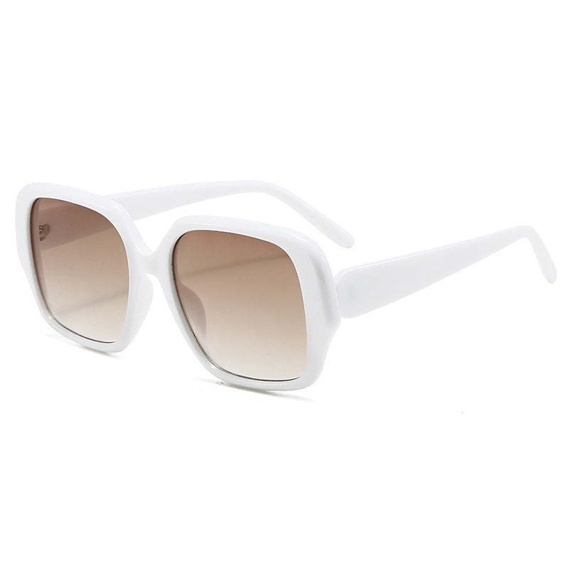 Damen modische quadratische Sonnenbrille mit breitem Rahmen Brehn
