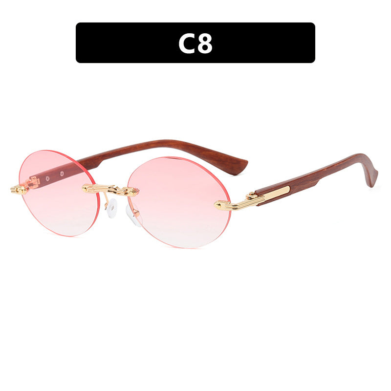 Damen runde Sonnenbrille mit elegantem Holzrahmen und UV-Schutz Brehn