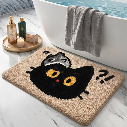Süße katzenmotivierte plüschbadmatte