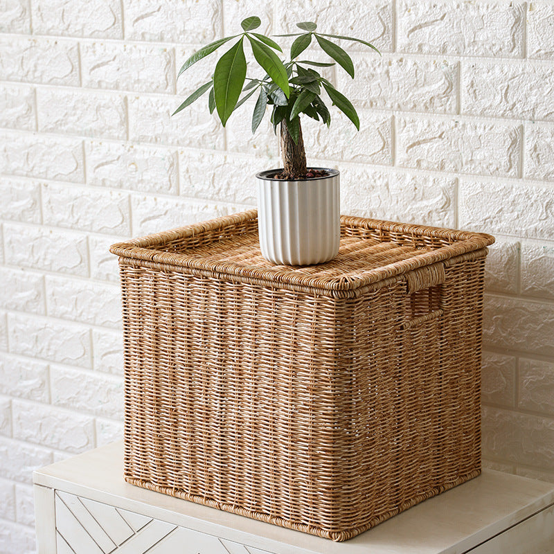 Unisex Rechteckiger Aufbewahrungskorb aus geflochtenem Rattan Brehn