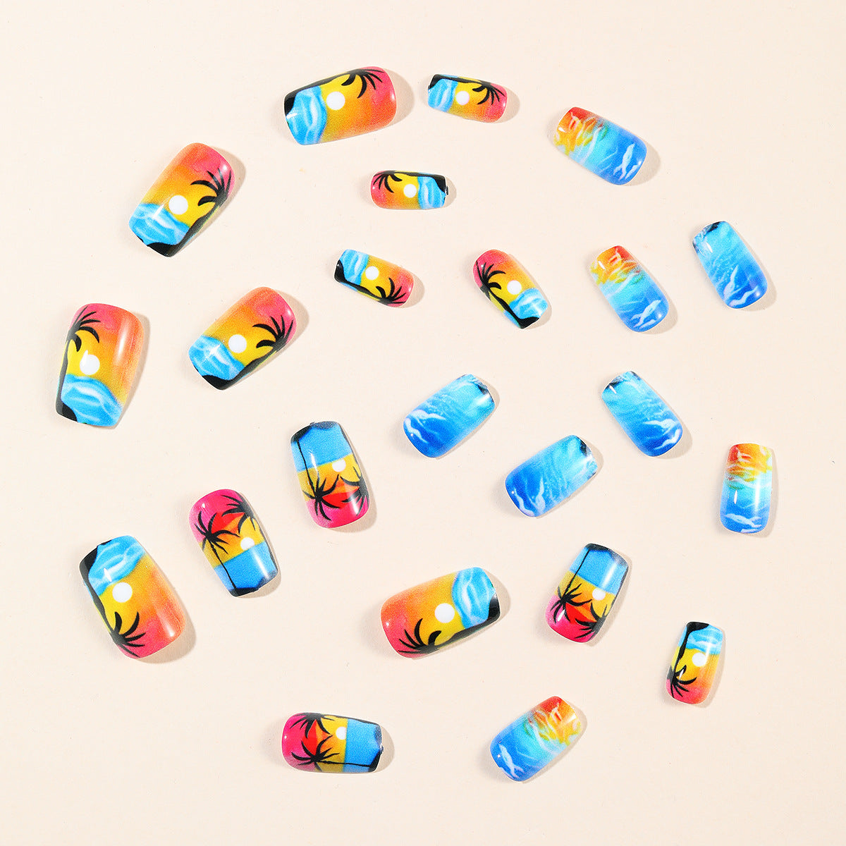 Küsten Sonnenuntergang Nagelkunst Brehn