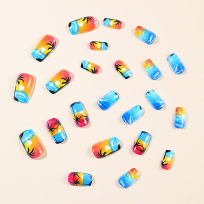 Küsten Sonnenuntergang Nagelkunst Brehn