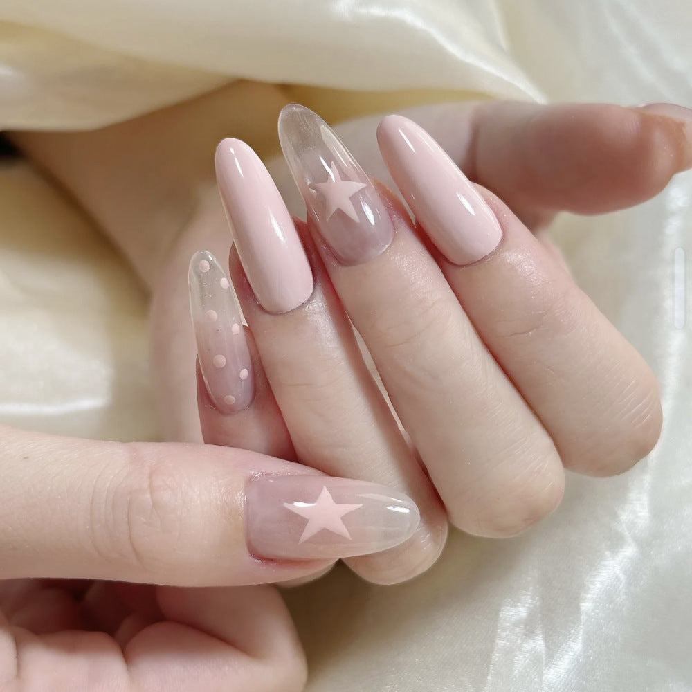 Künstlerisches Stiletto Press-On Nagelset Brehn