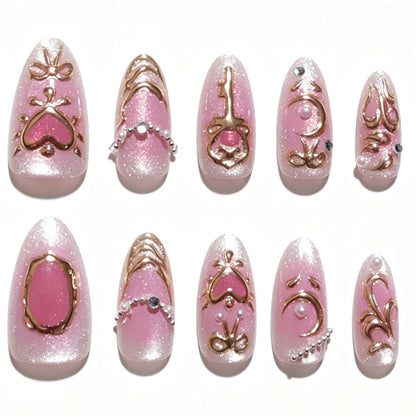 Dekoratives Press-On-Nagelset mit floralen Akzenten Brehn