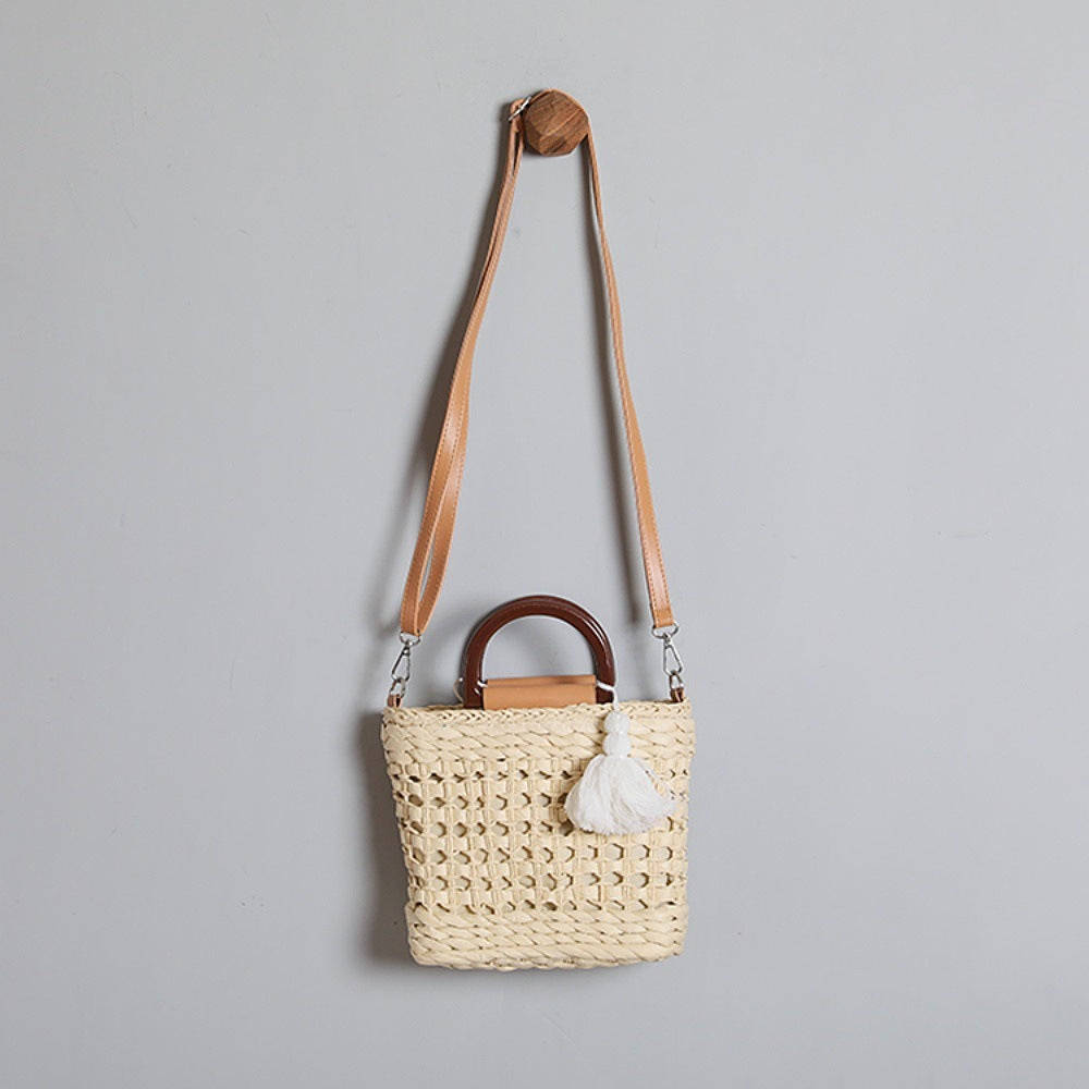 Handtasche mit Abnehmbarem Schulterriemen und Kunstlederelementen Brehn