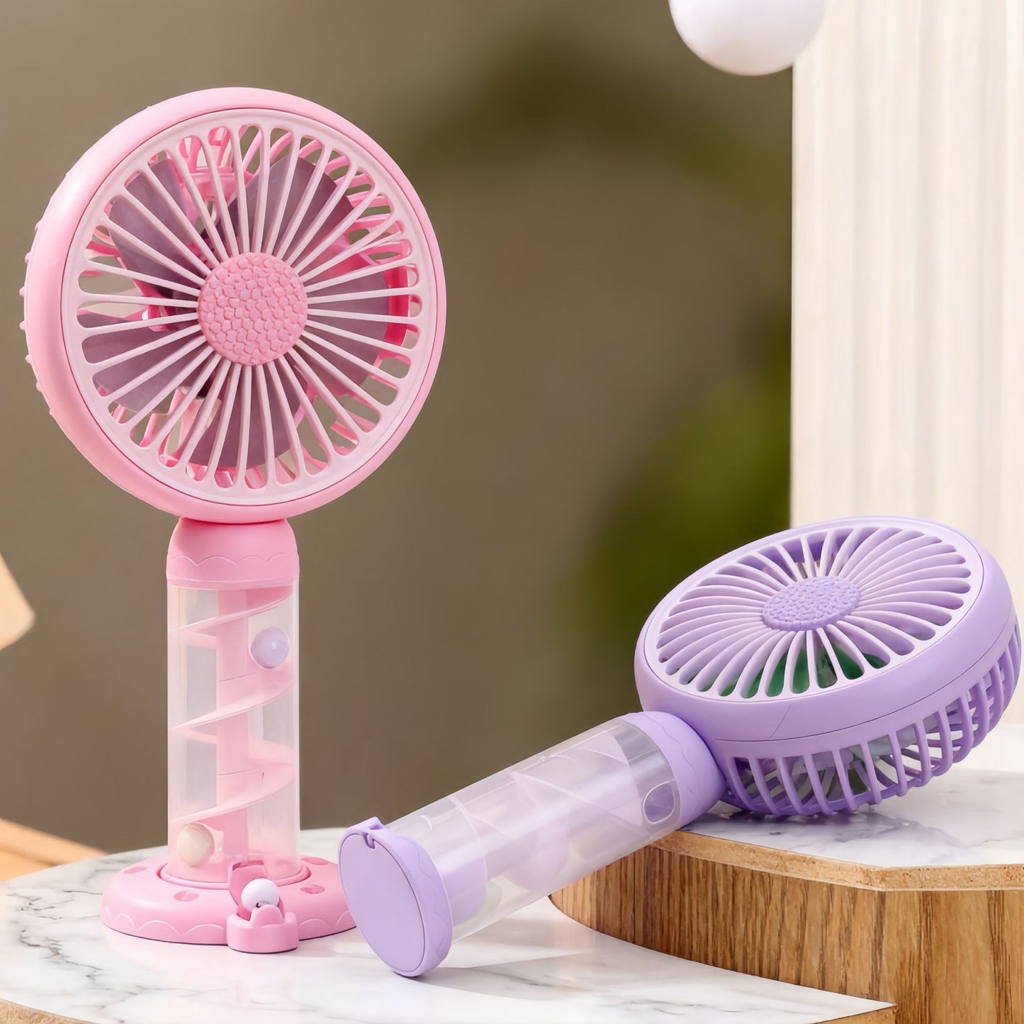 Damen Tragbarer Mini-USB-Ventilator mit kreativem Spiraldesign Brehn