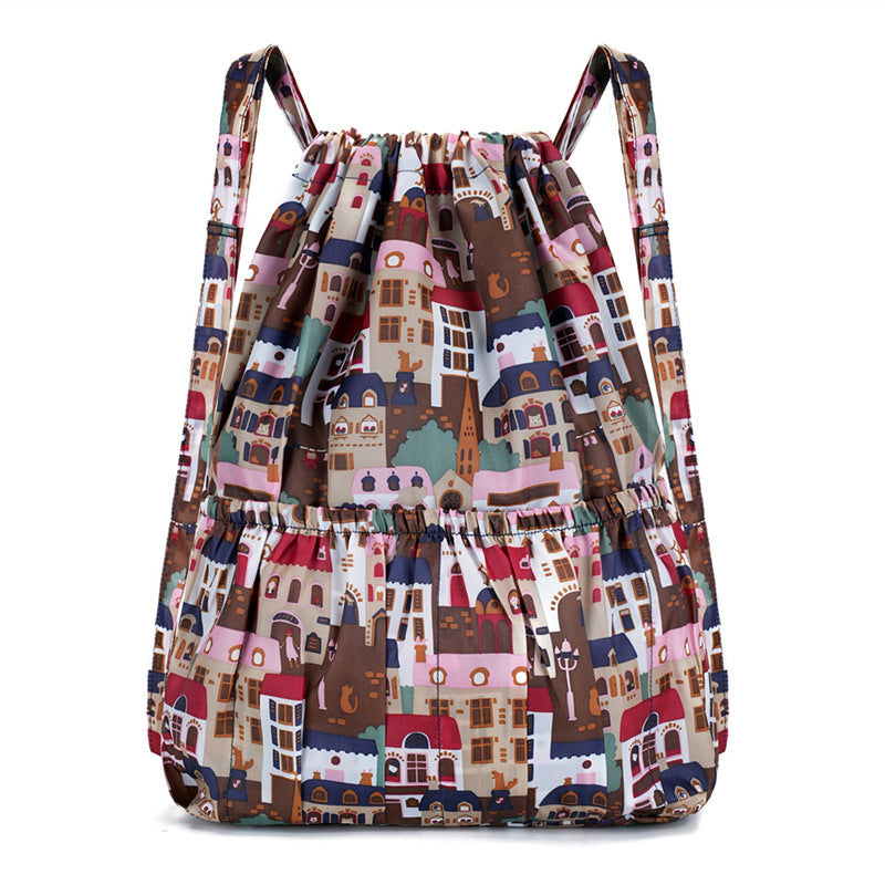 Blumenmuster Zugbeutel Rucksack Brehn