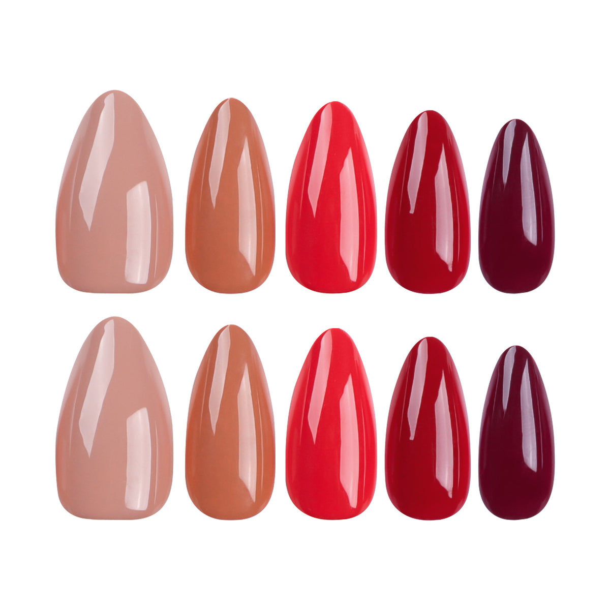 Kunstvolle Nagelverlängerungen im eleganten Stiletto-Stil Brehn