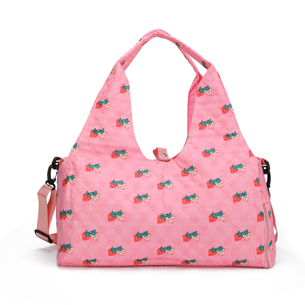 Blumenmuster gesteppte Schultertasche Brehn