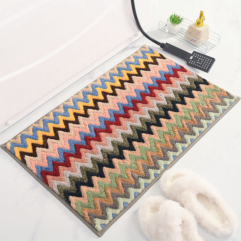 Chevron-Muster rutschfester Badezimmerteppich Brehn