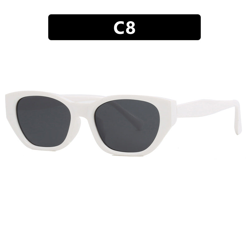Damen futuristische Cat-Eye Sonnenbrille mit transparentem Rahmen und komfortablem UV-Schutz Brehn