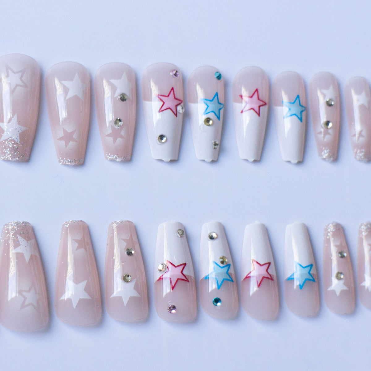 Dekoratives Stern Nagelkunst Design Set
