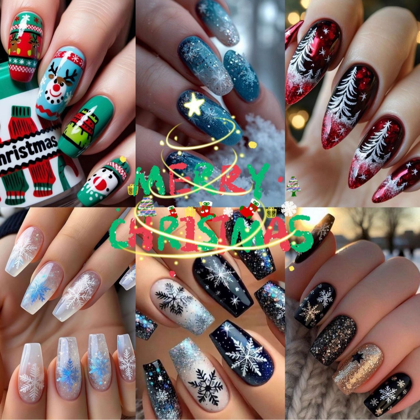 Festliche Kunstnägel im Weihnachtsdesign Brehn
