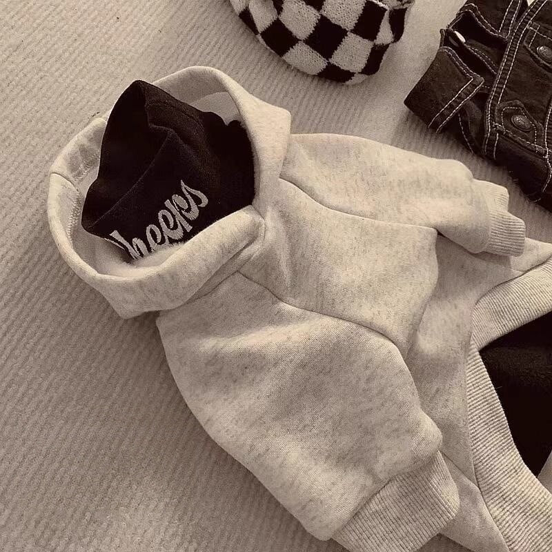 Kleiner Hund Kapuzen Baumwoll-Fleece Pullover mit Collegiate PARIS Druck