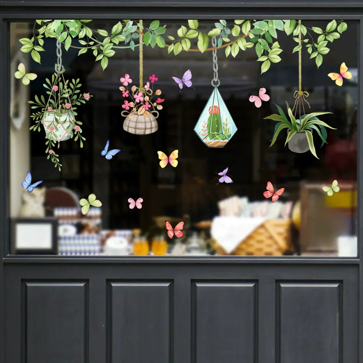 Brehn | 💐 Buntes Blumengeschenk Fensteraufkleber 🖼️ (Entfernbare ohne Rückstände)