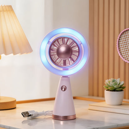 Damen Tragbarer RGB Handventilator mit USB-Ladefunktion Brehn