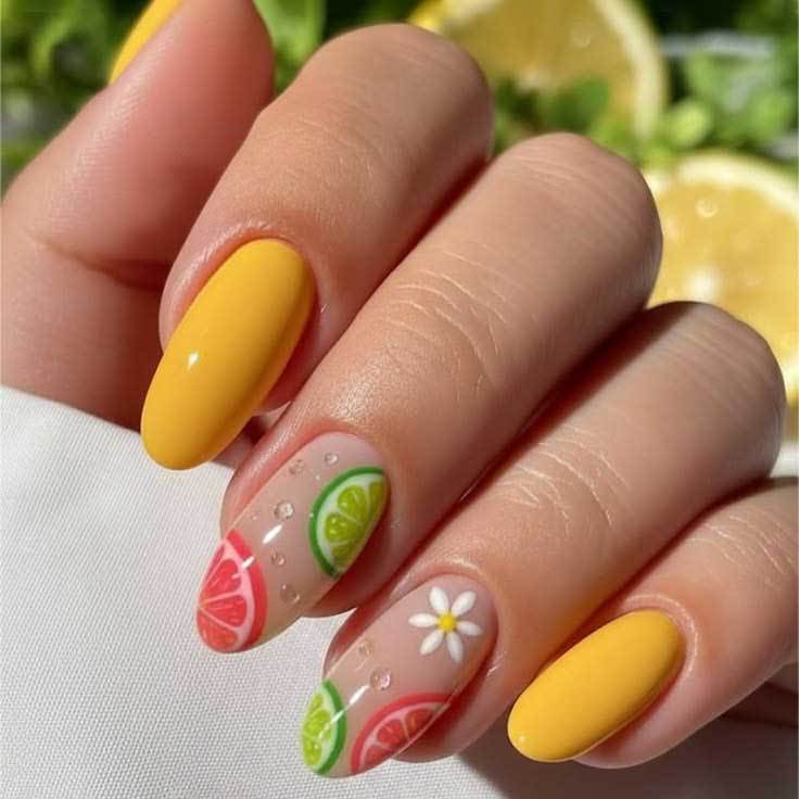 Kreatives zitrusinspiriertes Nail Art Set
