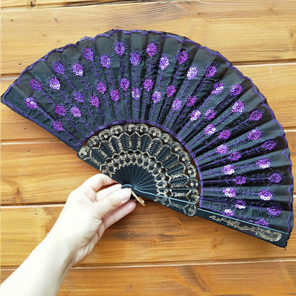 Damen hochwertiger Spitzenfächer mit kunstvollen floralen Motiven Brehn