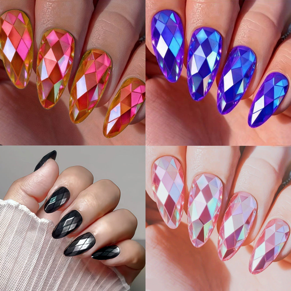 Künstlerisches Press-On-Nagel-Set mit geometrischem Design Brehn