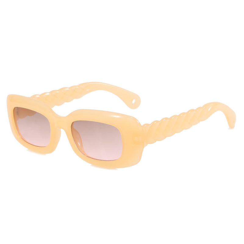 Damen modische quadratische Sonnenbrille mit einzigartigem gedrehten Bügeldesign Brehn