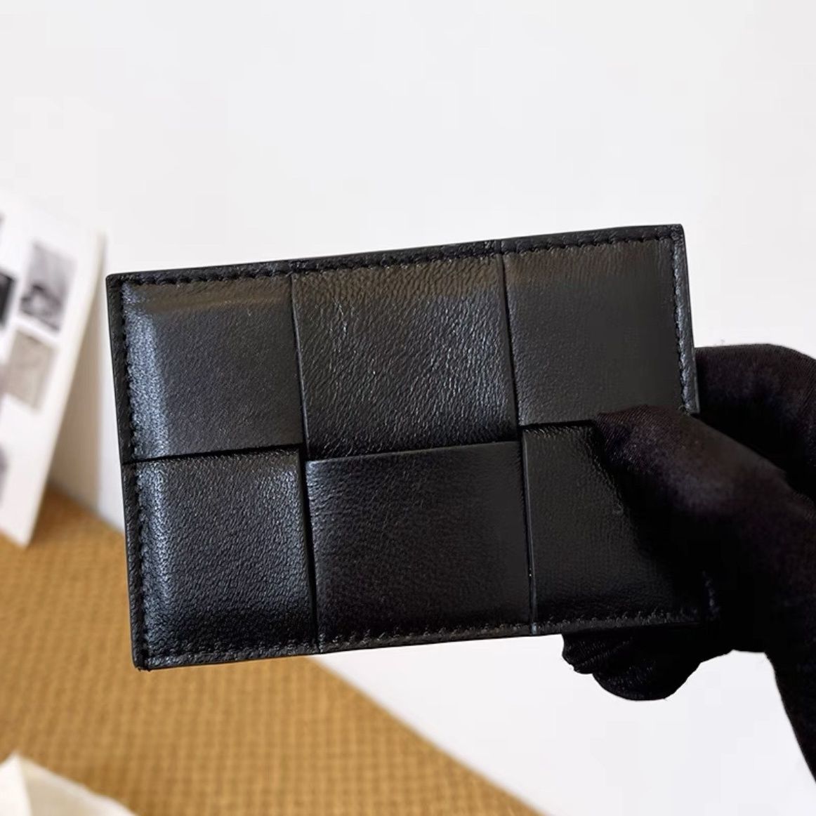 Woven Leather Card Holder Brehn