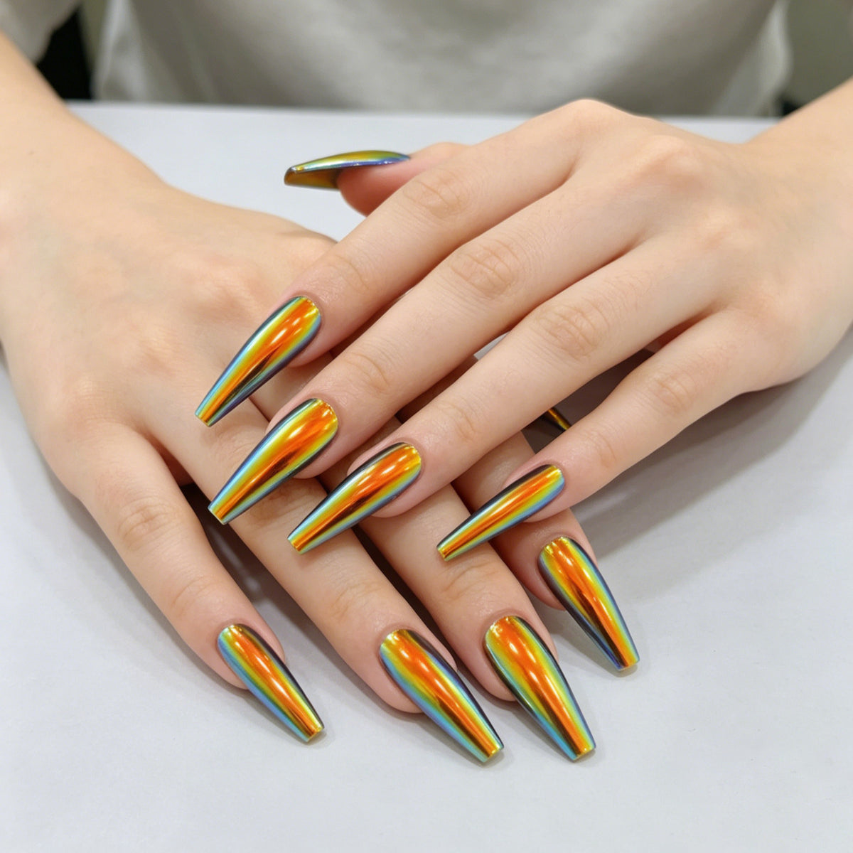 Premium langanhaltende Regenbogen-Nagelkunstverlängerungen Brehn
