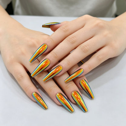 Premium langanhaltende Regenbogen-Nagelkunstverlängerungen Brehn