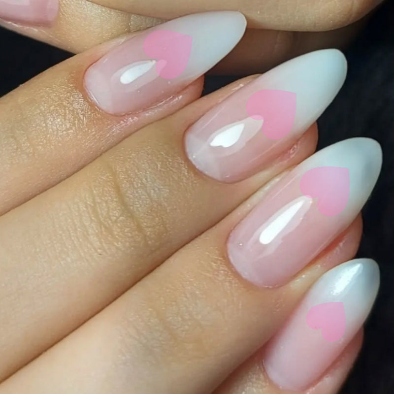 Herz-Akzent Press-On Nagelset Brehn