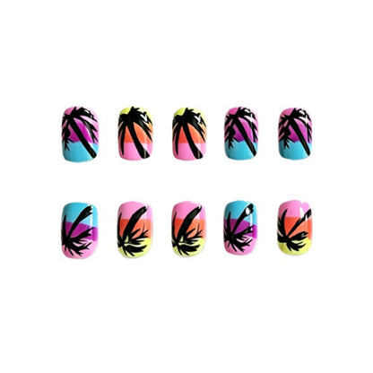 Tropischer Sonnenuntergang Nagelkunst Verbesserungen Brehn