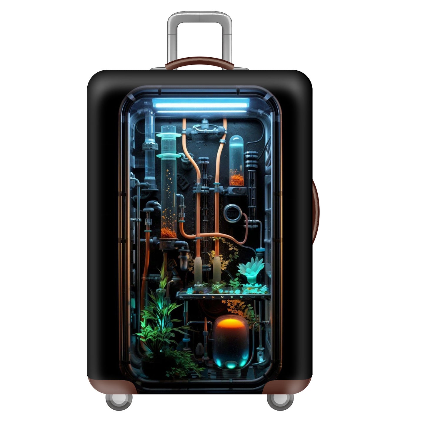 Unisex nan robuster Hartschalen-Trolley mit Polycarbonat-Außenschale und Autoemblem-Motiv Brehn