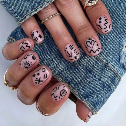 Kreatives Abstraktes Nagelkunst Design Kit