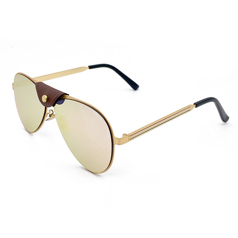 Retro Piloten-Sonnenbrille mit Blau Getönten Gläsern Brehn