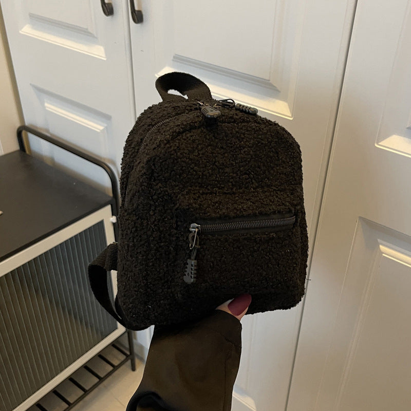 Strukturierter Fleece Mini Rucksack