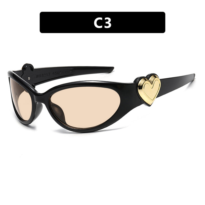 Damen modische Sonnenbrille mit herzförmigem Detail Brehn