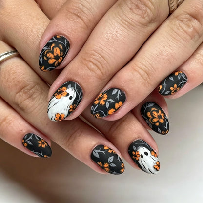 Künstlerisches florales Muster Press-On Nail Set Brehn