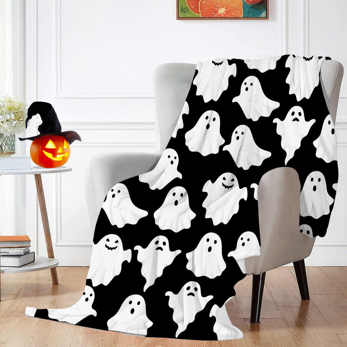 Spooky Ghost Muster Wurfdecke