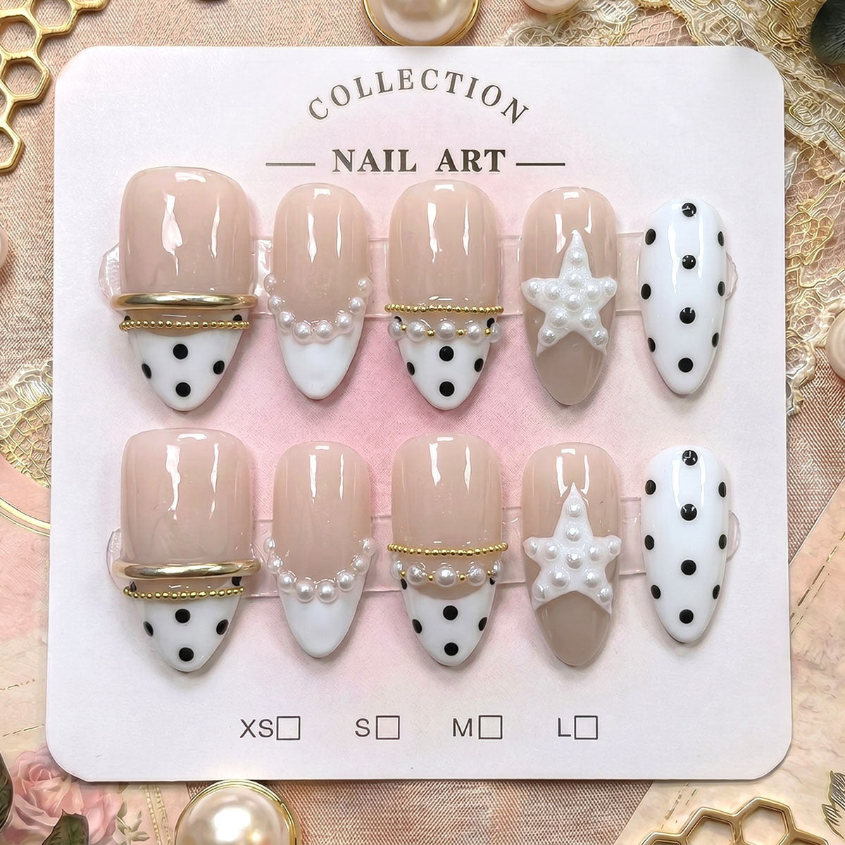 Premium Dekorative Press-On Nagelset