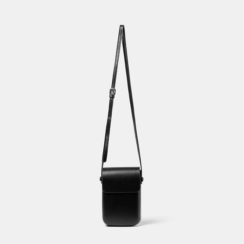 Kompakte Leder Crossbody Pouch Brehn