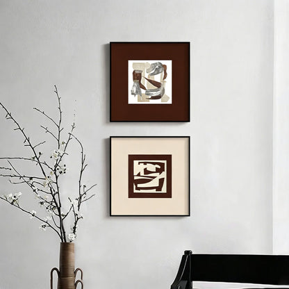 Elegante gerahmte abstrakte Linienkunst