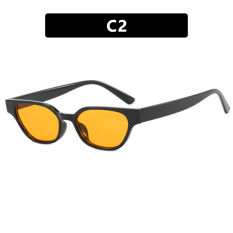 Damen modische Sonnenbrille mit geschwungenem Rahmen und braunen Gläsern Brehn