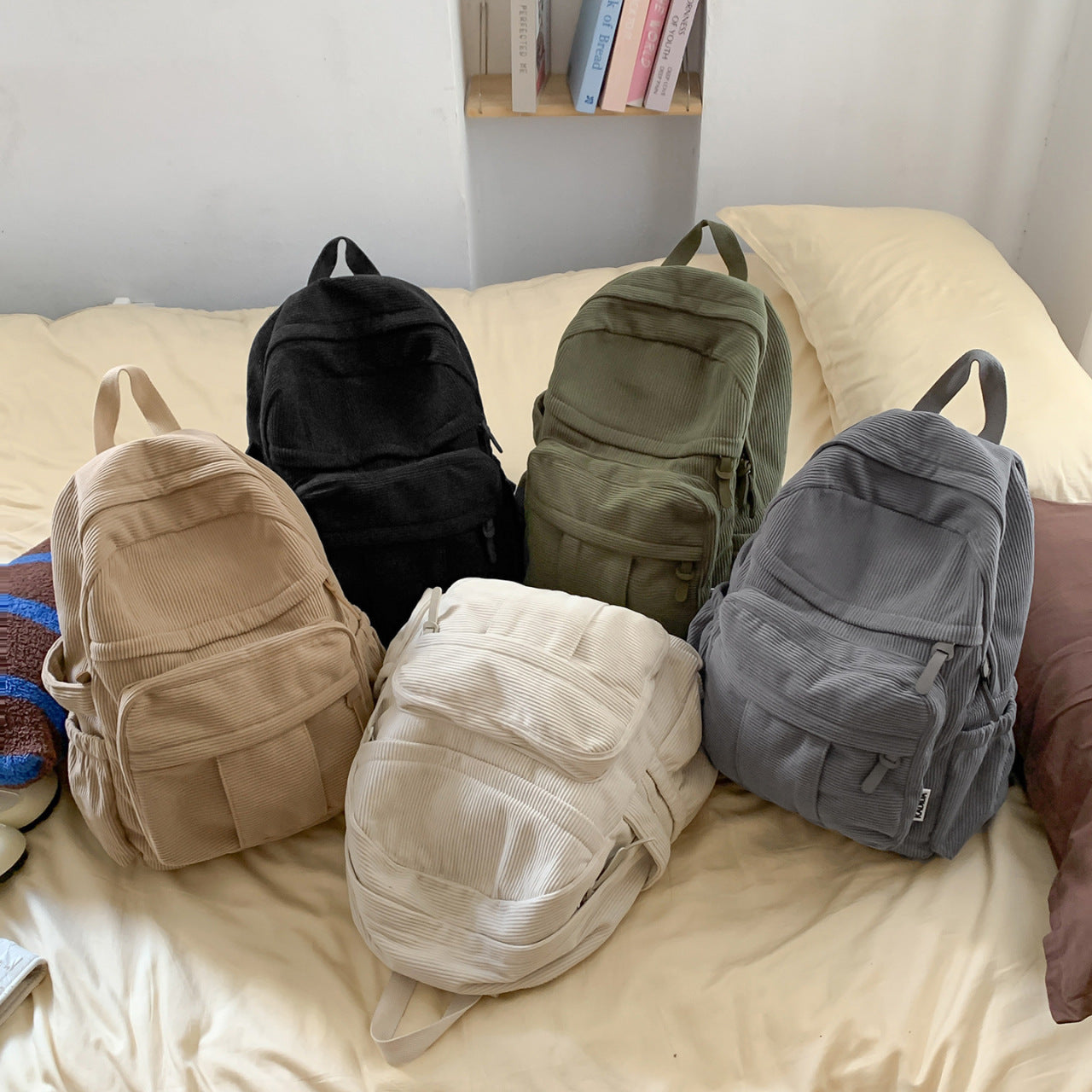 Texturierter Mehrfach-Taschen-Rucksack Brehn