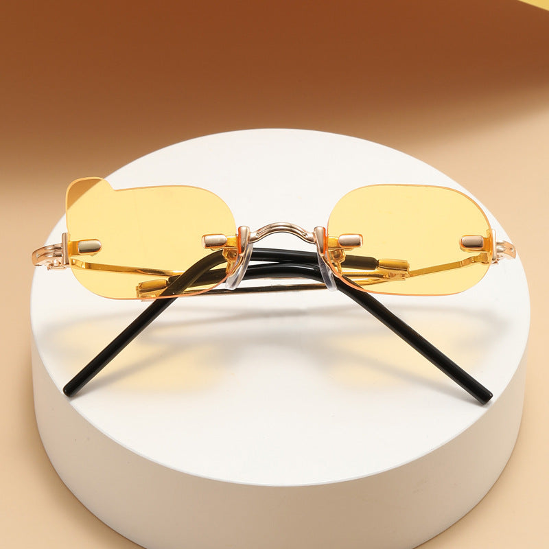 Damen exklusive modische Sonnenbrille mit glänzendem Metallrahmen Brehn