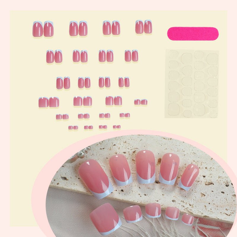 Künstlerisches French Tip Press-On Nails Set Brehn
