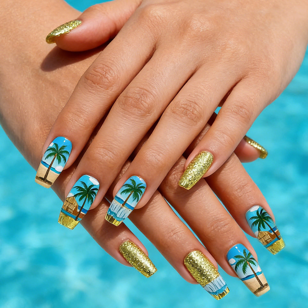 Tropisches Paradies Press-On Nagelkunst Set Brehn