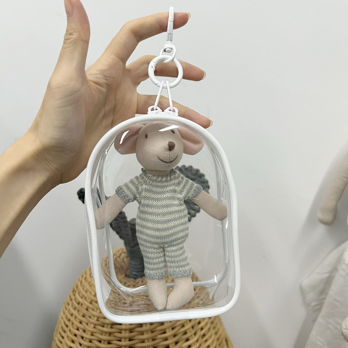 Klarer PVC Mini-Handtasche mit abnehmbarem Karabinerclip